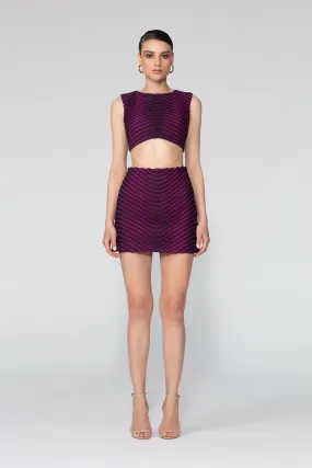 Shiny Fabric Mini Pencil Skirt