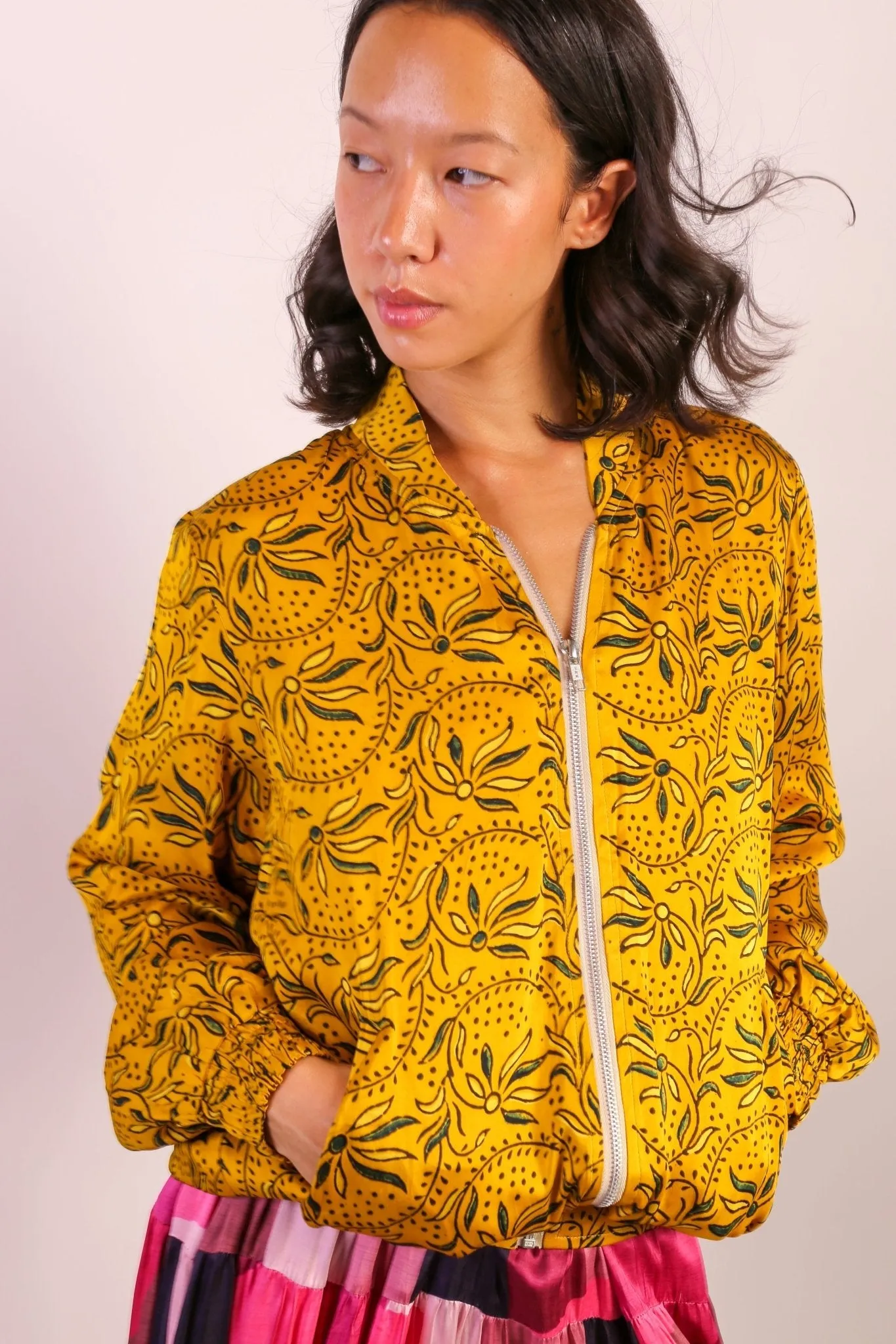 SILK BOMBER JACKET DERYA