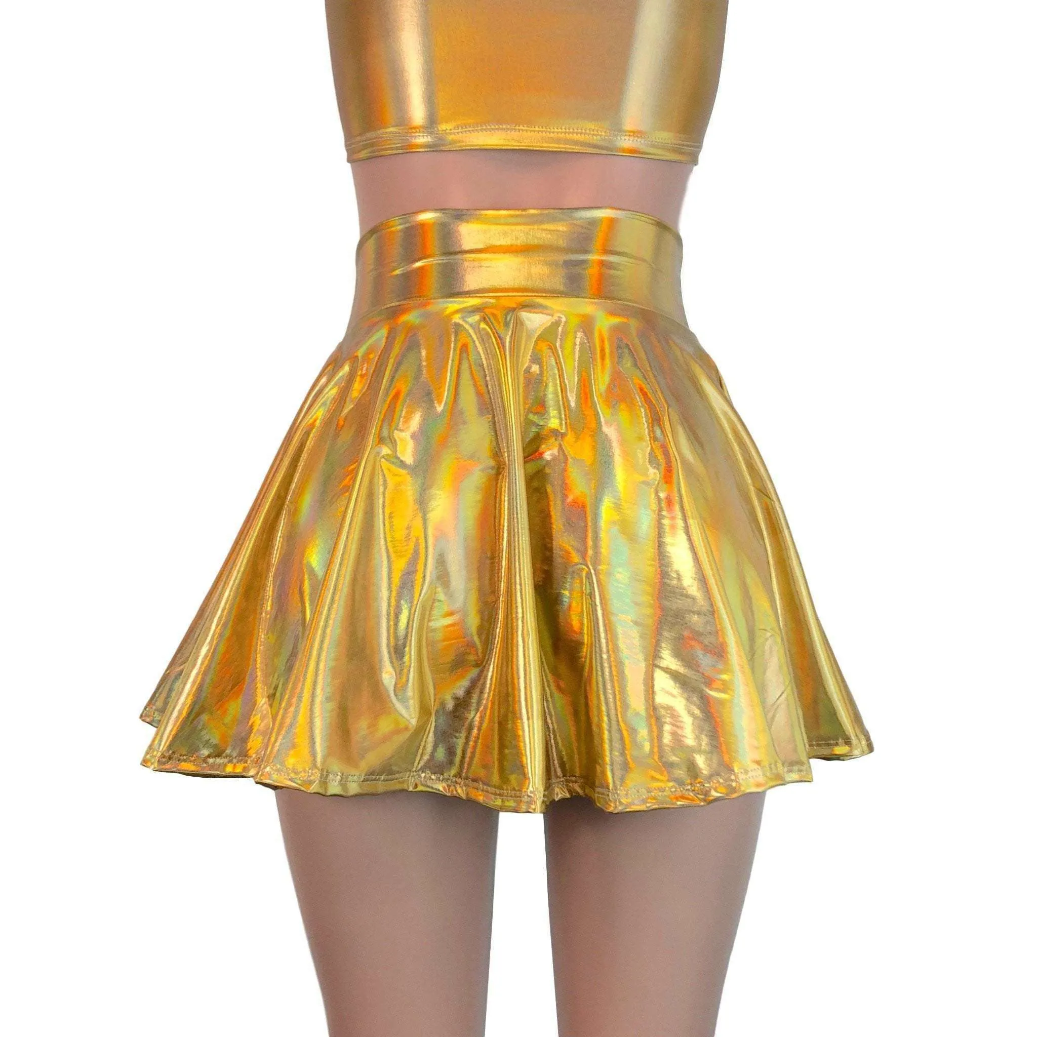 Skater Skirt - Gold Opal Holographic