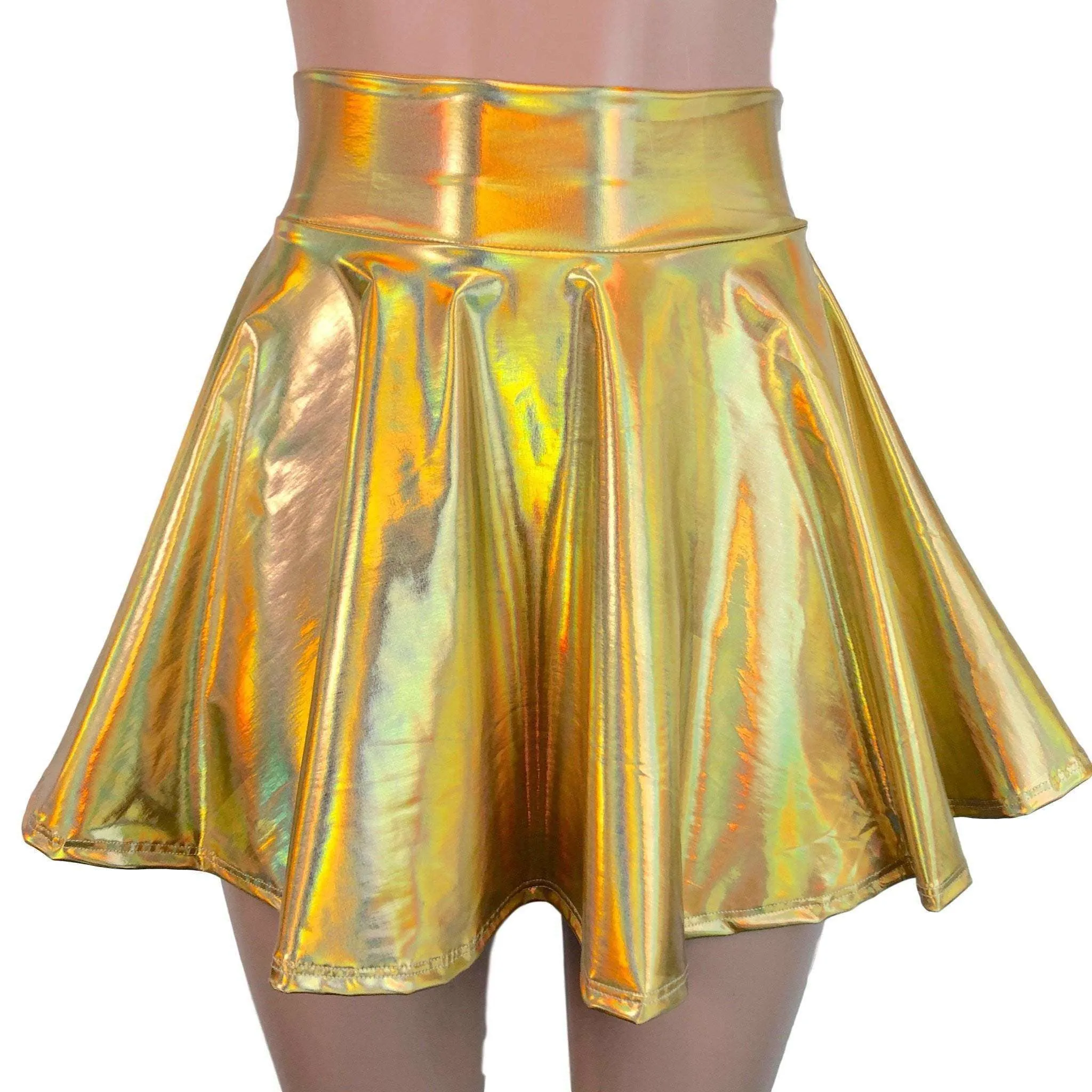 Skater Skirt - Gold Opal Holographic