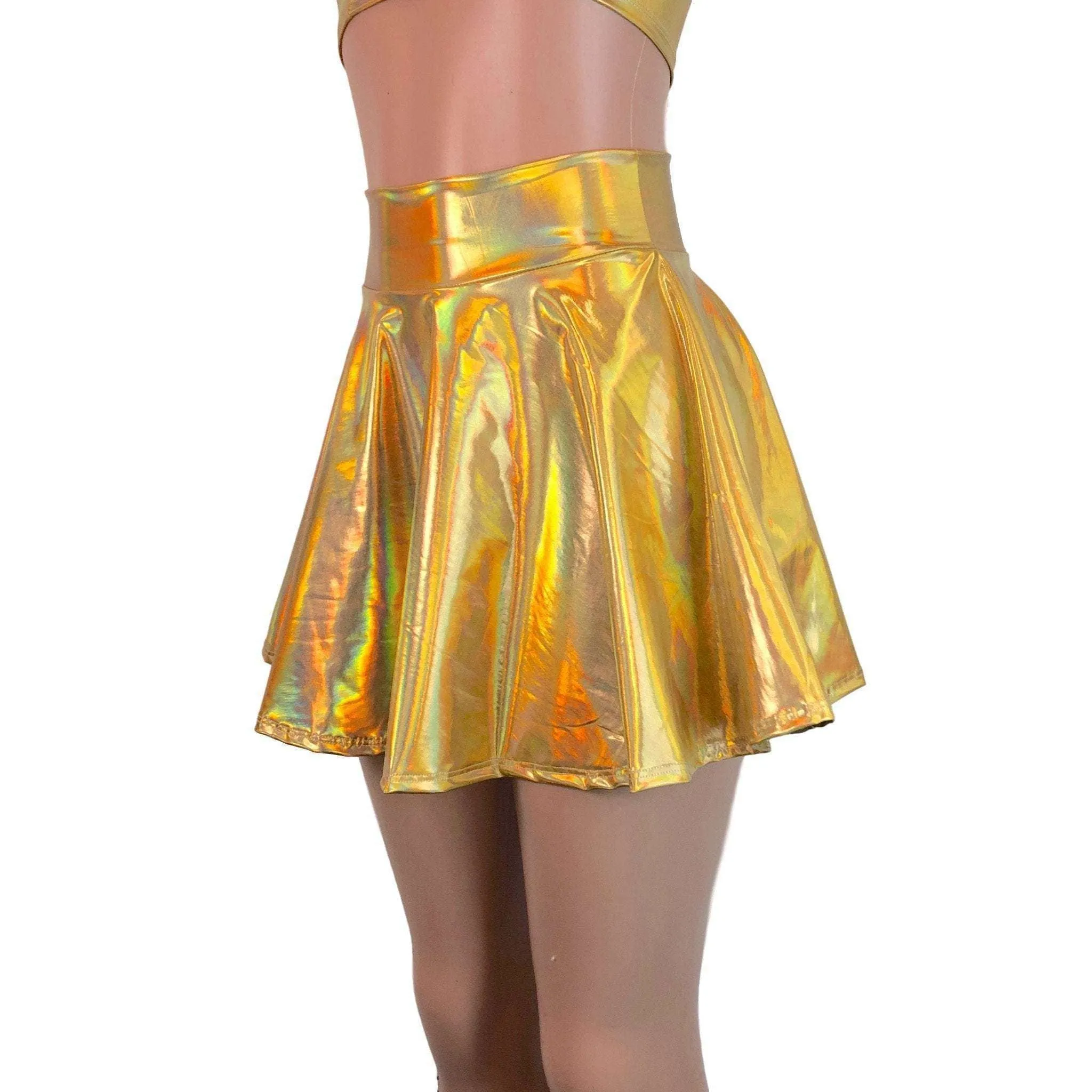 Skater Skirt - Gold Opal Holographic