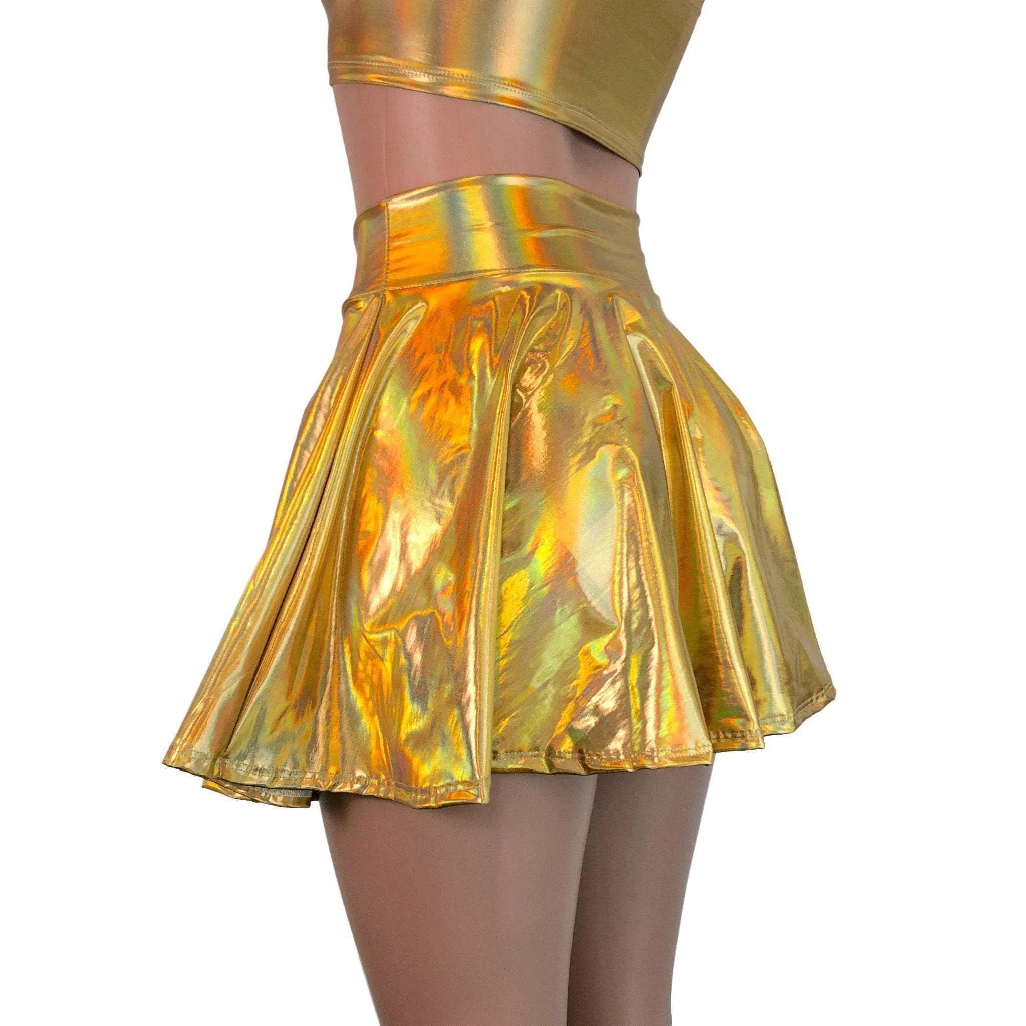 Skater Skirt - Gold Opal Holographic