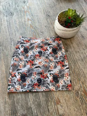 Skull Floral Pencil Skirt