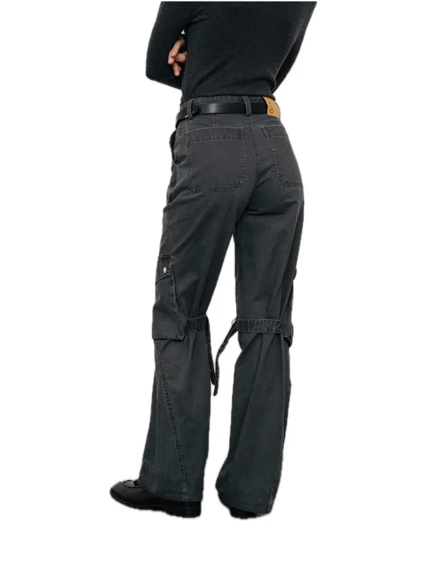 Standard Washed Cargo Pants in Dark Grey