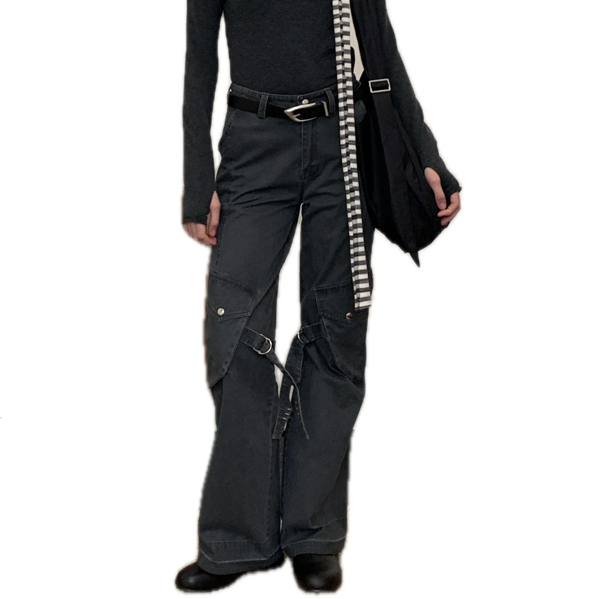 Standard Washed Cargo Pants in Dark Grey