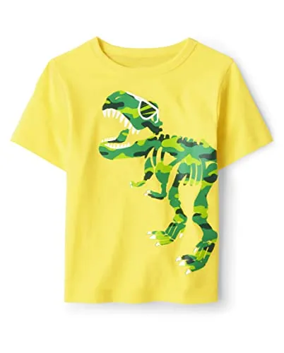 The Children's Place,And Toddler Boys Short Sleeve Graphic T-shirt,Baby-Boys,Cool Dino,3T