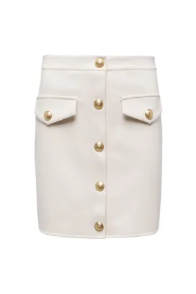 Truman Vegan Leather Mini Skirt | Vintage White