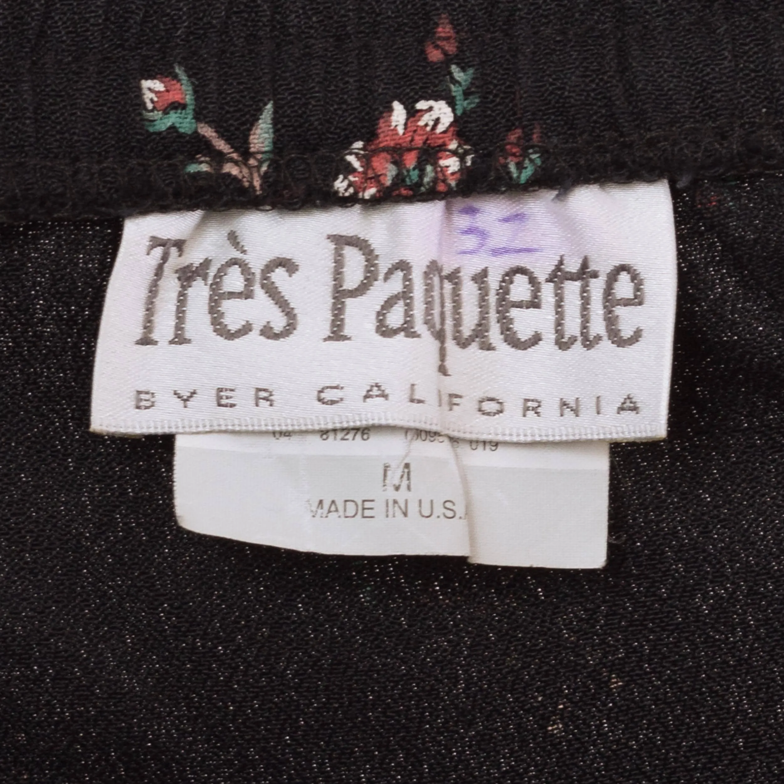 Vintage 90s Black Floral Maxi Skirt - Medium, 28"-32"