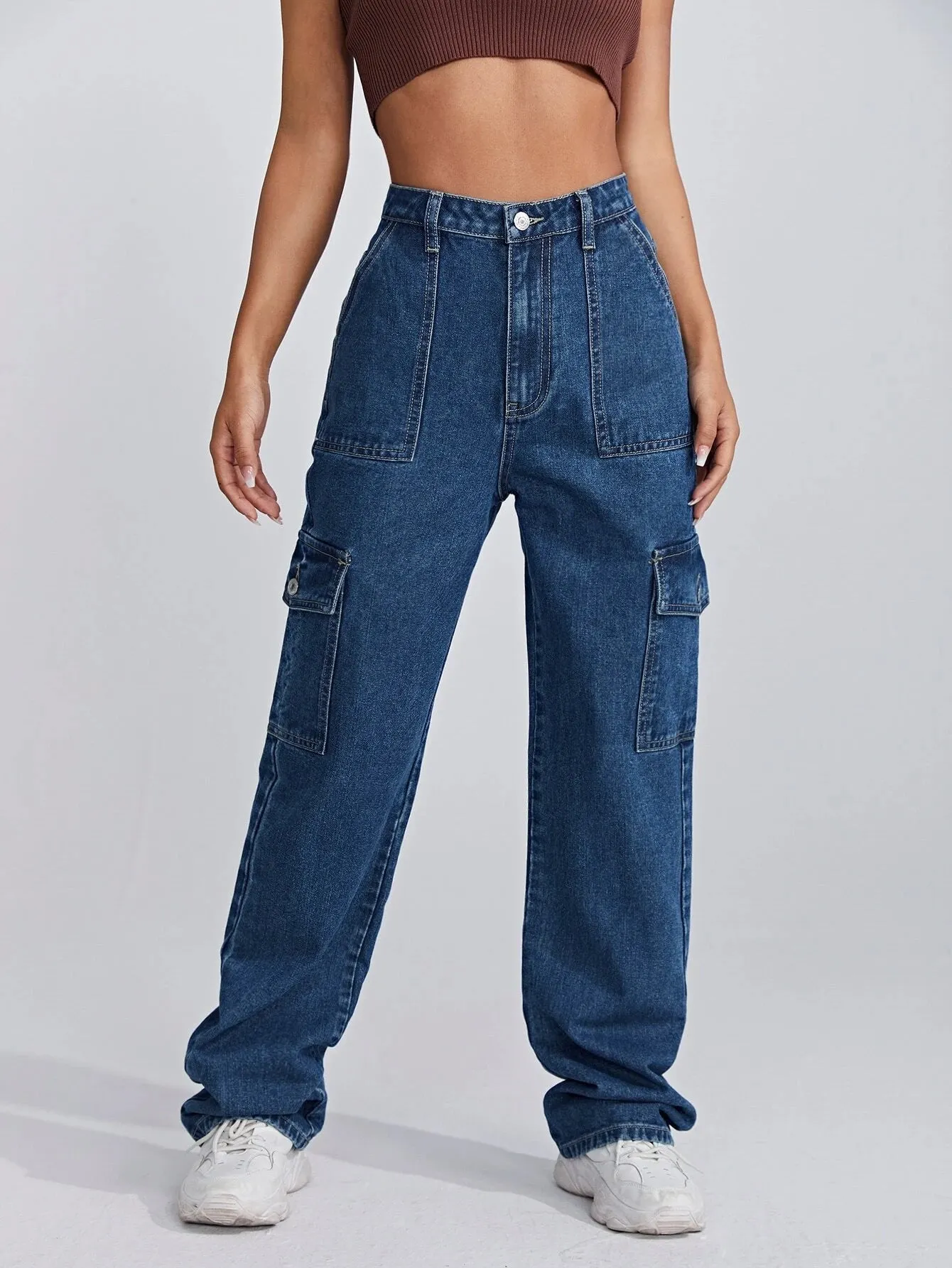 Waist Flap Pocket Side Jeans