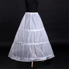 White 3 Hoops A-line Wedding Petticoat