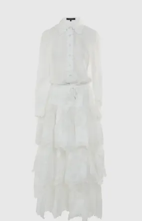 White Lace Tiered Skirt