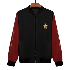 Womens Zip Up Print Bomber Jacket