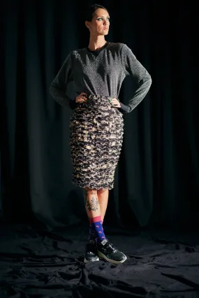 WORLD 4825 Dark Secrets Skirt Gold & Black Fringing